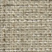 Beige tweed fabric texture with silver and light brown horizontal stripes, displaying a nubby weave and matte finish.